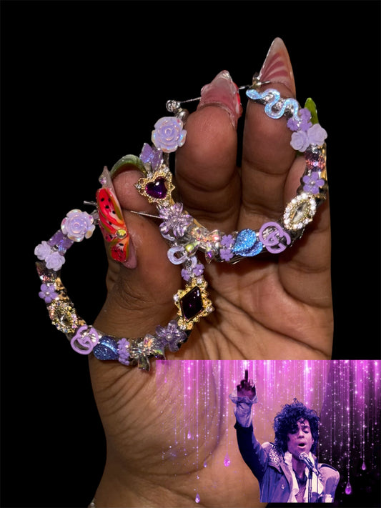 Purple Haze Glory Hoop Earrings Medium