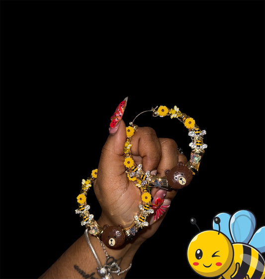 Bee Beary Cute Glory Hoops Large